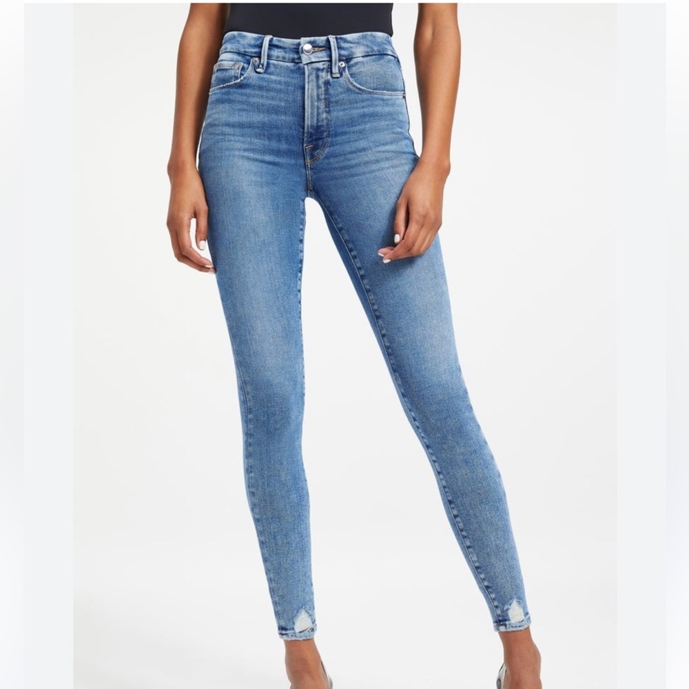 Women’s Good American‎ Good Legs Deep V Yoke in Indigo005